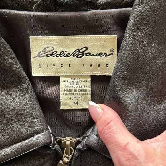 Woman’s Brown Leather Jacket - Picture 2 of 3